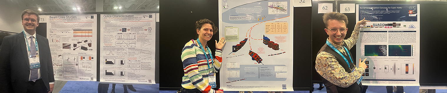 Luke Dyks (left), Elisabetta Parozzi (middle) and FLorian Stummer (right) presenting their projects. Credit: K Bernhard-Novotny